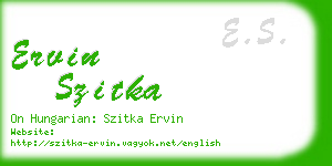ervin szitka business card